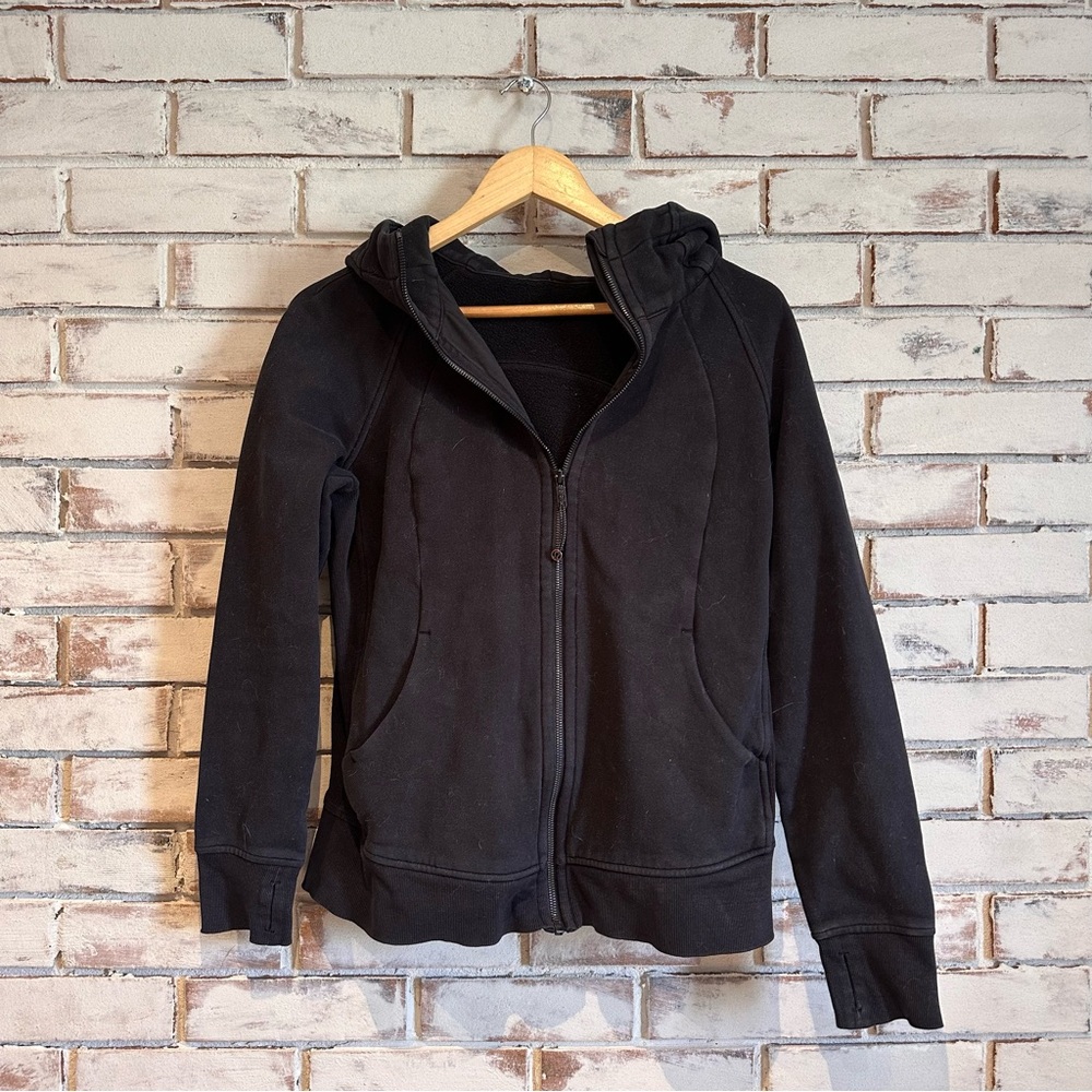 Lululemon full zip scuba hooded sweatshirt black size 10